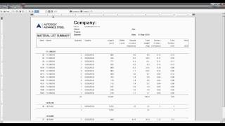 22  Getting Material list summary with Autodesk Advance Steel [upl. by Kiki982]