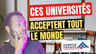 Les Universités qui Acceptent Facilement les Étudiants en France Acceptation Campus France [upl. by Saundra914]