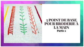 Point de base pour broderie à la main  Partie 2  Broderie pour les débutants [upl. by Kolnick441]