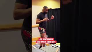 Jon Jones tried on his custom shorts for UFC 309 🔥 shorts [upl. by Zilla]