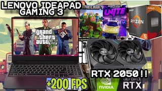 unboxing and gaming test of the new Lenovo IdeaPad gaming 3 GAMING LAPTOP 50000 RS ONLY [upl. by Oir]