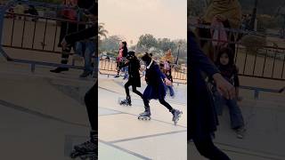 Eagle stunt with aiza skater inlineskatingtutorial sundasskater ayazskatingclub ytshort [upl. by Ledniahs]