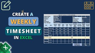 Excel for HR Create a Weekly Timesheet Template in Excel [upl. by Darum]