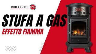 Stufa a Gas Provence 34 Kw Effetto Camino Fiamma Vera Nero Matt [upl. by Mellie]