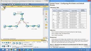 2224 Packet Tracer  Configuring IPv4 Static and Default Routes [upl. by Akenihs]