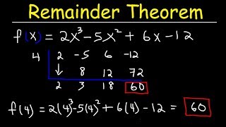 Remainder Theorem and Synthetic Division of Polynomials [upl. by Learsi]