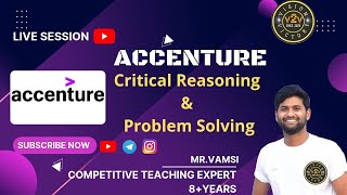 Accenture Critical Reasoning amp Problem Solving reasoning v2v aptitude accenture [upl. by Raven]