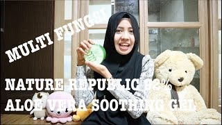 REVIEW NATURE REPUBLIC 92 ALOE VERA SOOTHING GEL  PELEMBAB MULTI FUNGSI [upl. by Ralyks]