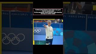 Turkish shooter at Olympics viral olympics telugu funny sports parisolympic yusufdikec swag [upl. by Malita846]