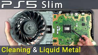 PS5 Slim Overheating Fix Disassembly Cleaning Liquid Metal Replacement [upl. by Asyla]