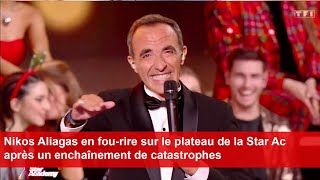 Nikos Aliagas en fourire sur le plateau de la Star Ac après un enchaînement de catastrophes [upl. by Eyk]