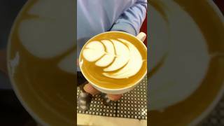 Tulip latte art🌷😱latteeart latte coffee coffeeart espresso tulip shorts reels subscribe [upl. by Jereld]