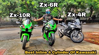 Kawasaki  Zx4R Vs Zx6R Vs Zx10R  Still Zx25R is the Sweetest Inline 4 Cylinder 😍 [upl. by Spears]