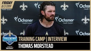 Thomas Morstead Talks Expectations amp Technique at Saints Training Camp  New Orleans Saints [upl. by Worra47]