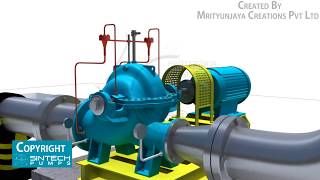 Horizontal Split Case Pump Demonstration Animation [upl. by Yeroc]