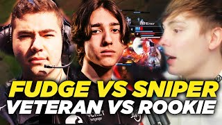 LS  VETERAN VS ROOKIE SNIPER TAKES ON FUDGE  100T vs C9 [upl. by Eetnuahs]