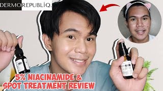 DERMOREPUBLIQ NIACINAMIDE AND SPOT TREATMENT REVIEW  5 NIACINAMIDE  HA  SPOT TREATMENT REVIEW [upl. by Bogey658]