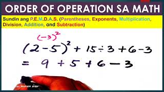 PEMDASORDER OF OPERATION SA MATH [upl. by Siro]