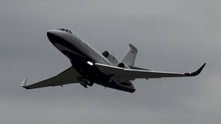 5 Minutes of Falcons  8 Dassault Falcon 900 Takeoffs from Kansas City MKC [upl. by Stahl]