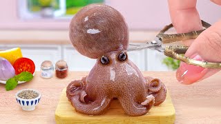 Recipe For Seafood Lover 🤗 1000 Spicy Miniature Korean Baby Octopus Stir Fried ❣️Tina Mini Cooking [upl. by Safko]