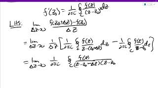 Section 55 Cauchys Integral Formula for Derivatives Proof Sketch [upl. by Vivien]