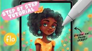 You Can Draw This Girl Character in PROCREATE  Step by Step Procreate Tutorial [upl. by Atiker246]