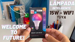 Lâmpada inteligente  Tuya 15W RGB WIFI [upl. by Isolt]