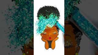 DIY Peekaboo Girl glitter afro hair creative ideas for kids kids girl kidsart [upl. by Inhsor]