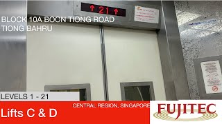 HDB Block 10A Boon Tiong Tiong Bahru  Fujitec Elevator Lifts C amp D [upl. by Llenyaj]