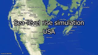 【Map】Sea Level Rise Simulation  USA [upl. by Bethesde574]