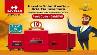 Havells fault code GridOVP Ongrid inverter solarenergy electrician ongrid solar havellsindia [upl. by Novaat22]