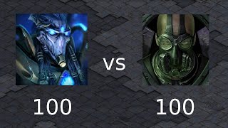 🔀100 Zealots vs 100 Goliaths Starcraft Brood War [upl. by Ellives]