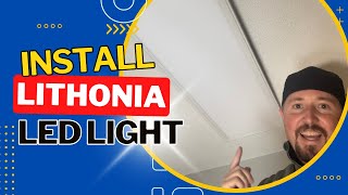 HOW TO Install Lithonia Lighting LED Flat Luminaire  HONEST REVIEW  Fluorescent Replacement [upl. by Aurie]