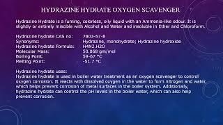 Hydrazine Hydrate Oxygen Scavenger [upl. by Ashleigh223]