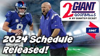 2024 NFL New York Giants Schedule Revealed [upl. by Ajnot]