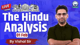 The Hindu Analysis  The Hindu Analysis for All Banking Exams  1 February  By Vishal Sir kgs [upl. by Aihsemot]