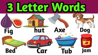 Three Letter Words  Preschool Learning  3 Letter Words kids Education Video The kituu world [upl. by Steward225]