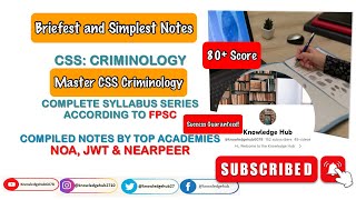 CSS Criminology  FPSC Syllabus  Complete Guide  Complete Syllabus Notes for CSS PMS and others [upl. by Krebs]