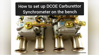 WEBER 45S DCOE Carburettor Synchrometer On Bench Set Up [upl. by Nodnerb340]