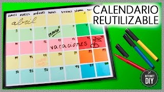 CALENDARIO REUTILIZABLE CASERO 📆 ROOM DECOR en Internet DIY [upl. by Leshia941]