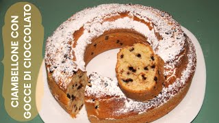 CIAMBELLONE SOFFICE CON GOCCE DI CIOCCOLATO  RICETTA FACILE E VELOCE [upl. by Mahla]