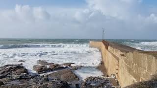 PORTHLEVEN  STORM CIARIAN APPROACHES  30MPH WINDS CORNWALL [upl. by Hannaj]