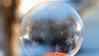 Freezing Soap Bubbles Joplin MO Jan 6 2014 [upl. by Ellac276]