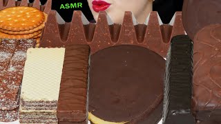 ASMR CHOCOLATE DESSERT PARTY ROLL CHOCOLATE CAKE COOKIE TOBLERONE WAFERS MUKBANG먹방 EATING SOUNDS [upl. by Ainafetse]