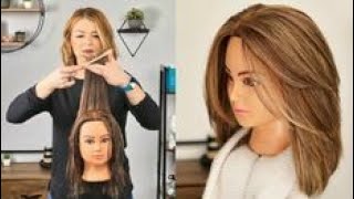 SHORTER LAYERED HAIR CUT  HOW TO CUT SHORT LAYERS  FACE FRAMING  TUTORIAL [upl. by Cida59]