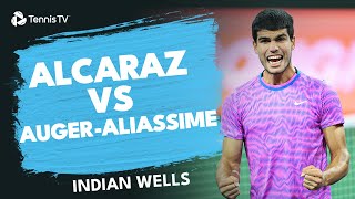 Carlos Alcaraz Takes On Felix AugerAliassime 👌  Indian Wells 2024 Highlights [upl. by Enellek725]