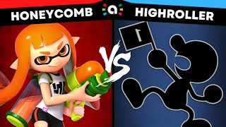 Honeycomb Inkling vs Highroller Mr Game amp Watch  Super Smash Bros Ultimate Amiibo Fights [upl. by Airamas]