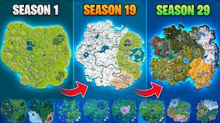 Evolution of Fortnite Map Chapter 1 Season 1  Chapter 5 Season 2 [upl. by Penland]