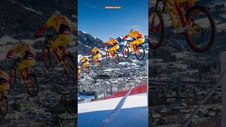 FLYING OVER THE SKI SLOPE WITH 100 KPH😱 wibmershorts [upl. by Enelec]