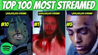 TOP 100 MOST Streamed Rap Songs OF ALL TIME Spotify [upl. by Allianora]